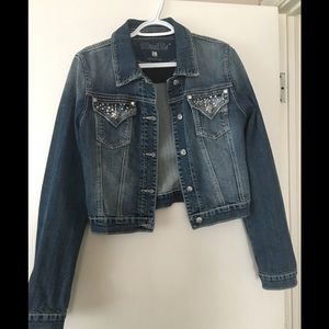 Miss Me Cropped Denim Jacket
